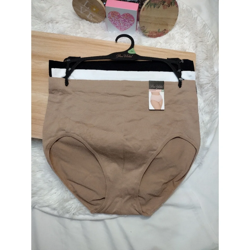 Prima Valentina 3-Pack Seamless high waisted Women's Panties Plus Size 3X 🆕